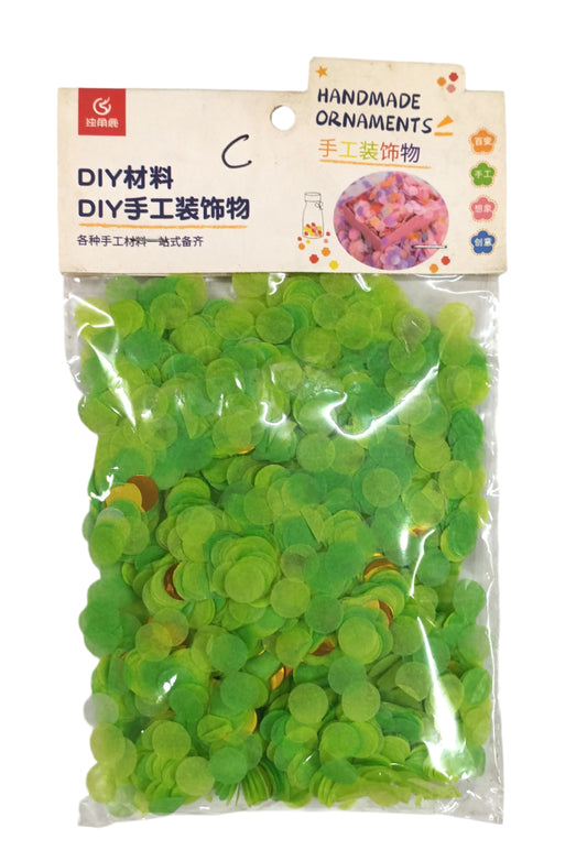 Green Colour Paper Handmade Ornaments or Confetti