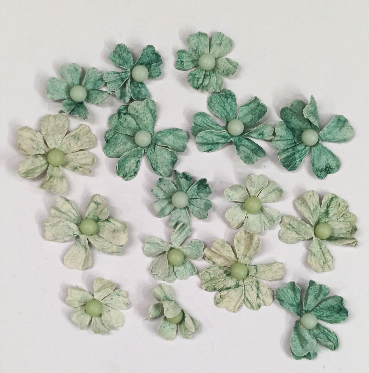 Handmade Paper Flower - Dew Drops Sea Foam