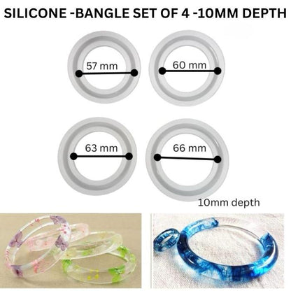 Resin Bangle Bracelet Mold (Set of 4PCS)- 10 mm , Design - 499