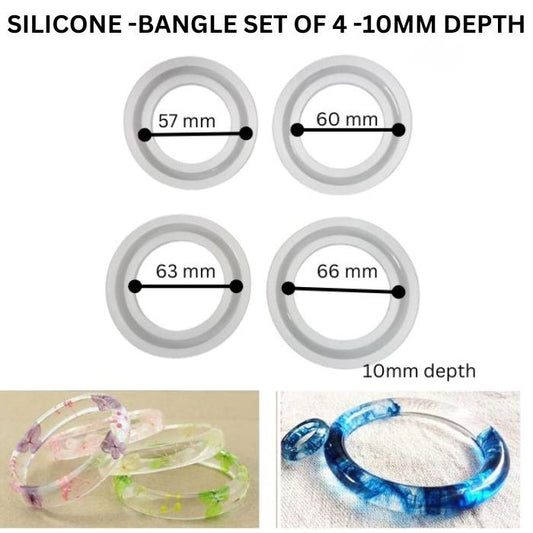 Resin Bangle Bracelet Mold (Set of 4PCS)- 10 mm , Design - 499