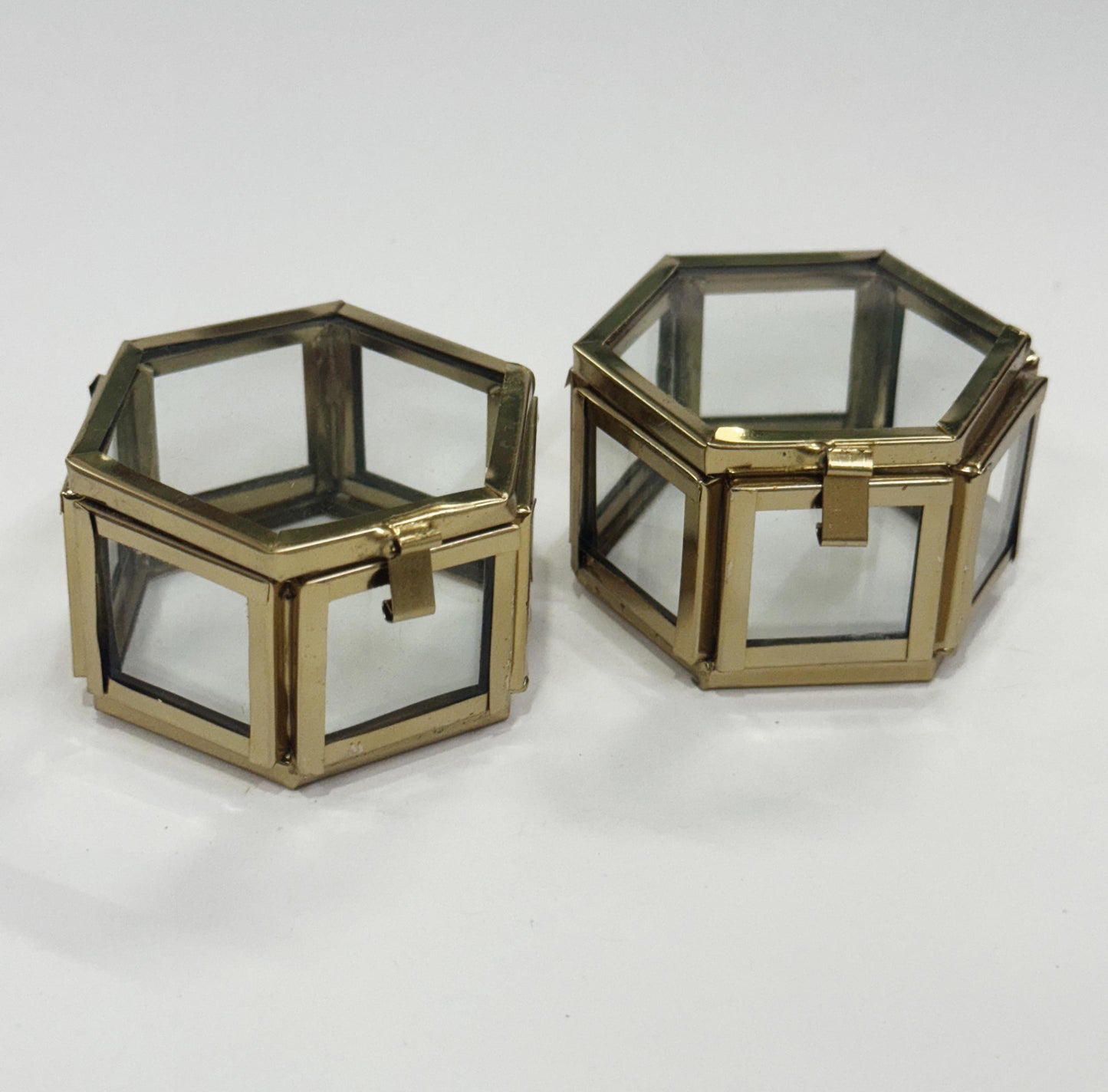 Vintage Glass Box Set for Ring –2 inch -  2 pieces-