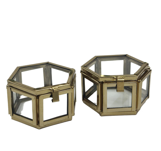 Vintage Glass Box Set for Ring –2 inch -  10 pieces
