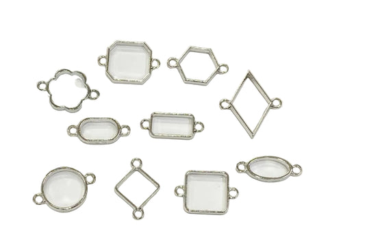 Rakhi  / Bracelet Bezel / Base - Silver - 10 pieces