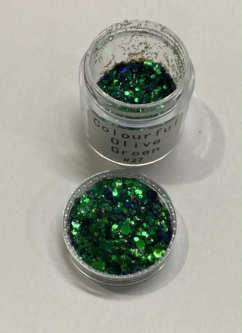 Shimmer Glitter Colorful  Green