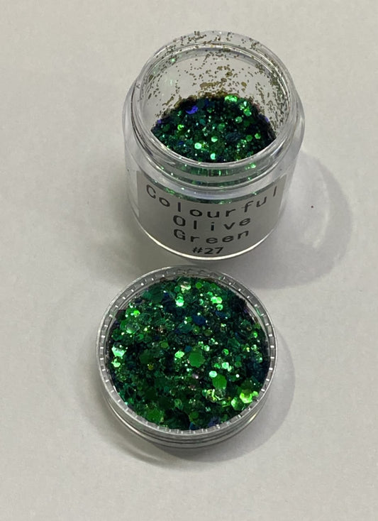 Shimmer Glitter Colorful  Green
