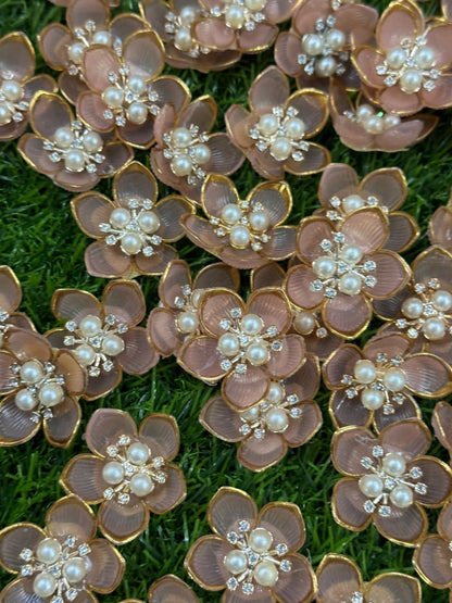 Peach Artificial Flower - 10 pieces , Shade - 9