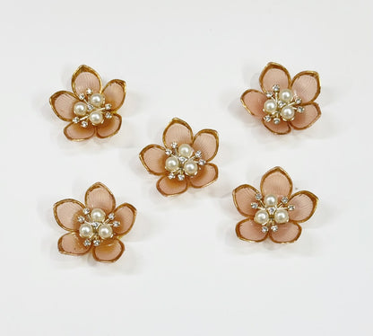 Peach Artificial Flower - 10 pieces , Shade - 9
