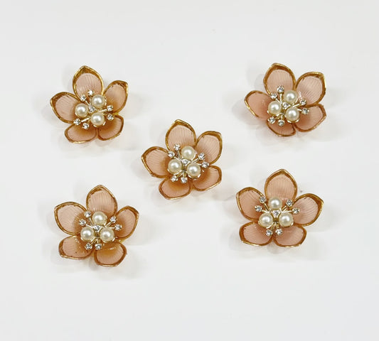 Peach Artificial Flower - 10 pieces , Shade - 9