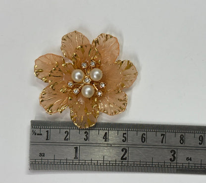 Peach Artificial Flower - 5 pieces , Shade - 12