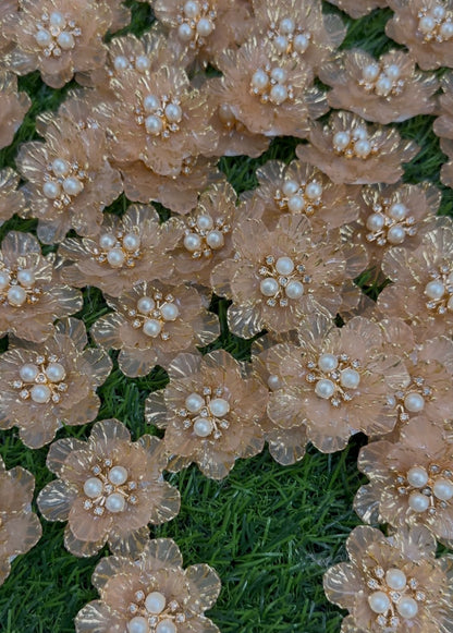 Peach Artificial Flower - 5 pieces , Shade - 12