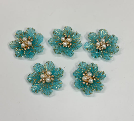 Blue Artificial Flower - 5 pieces , Shade - 13
