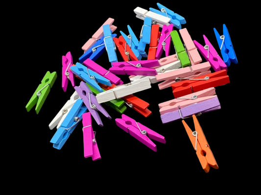 Wooden Clips – 4.5 Cm- 50 Pieces – Multicolor