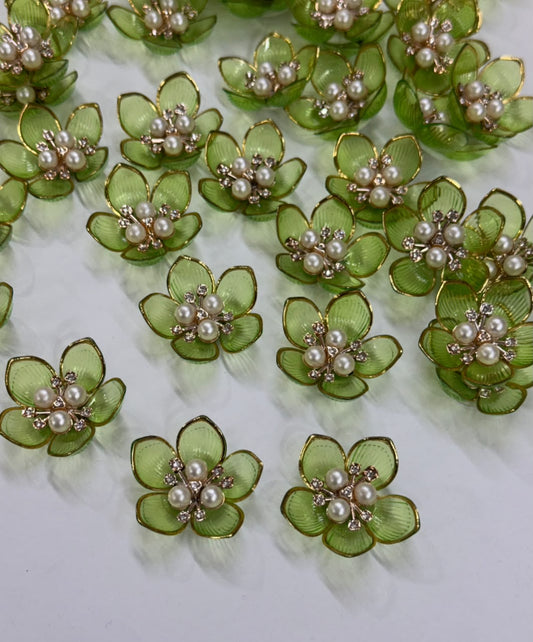 Green Artificial Flower - 10 pieces , Shade -14