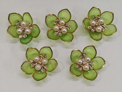 Green Artificial Flower - 10 pieces , Shade -14