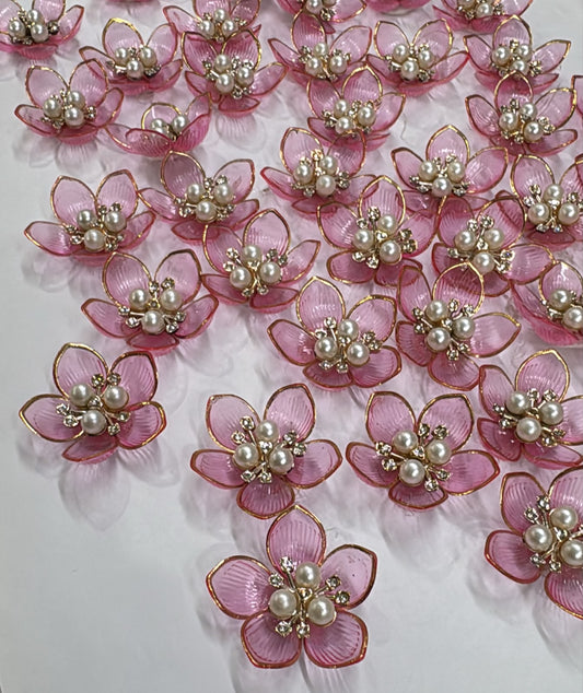 Pink Artificial Flower - 10 pieces , Shade - 15
