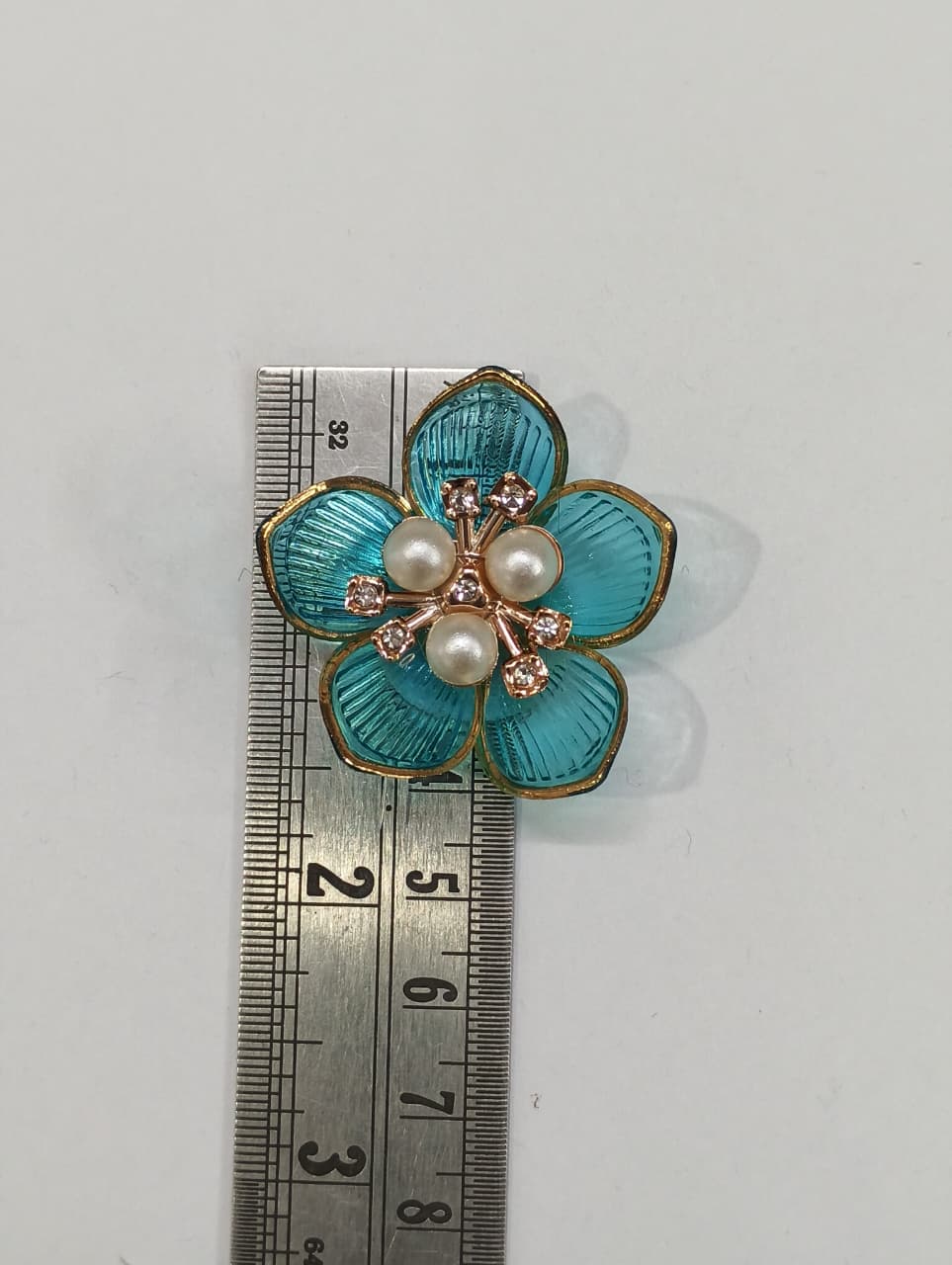 turquoise blue Artificial Flower - 10 pieces , Shade - 16