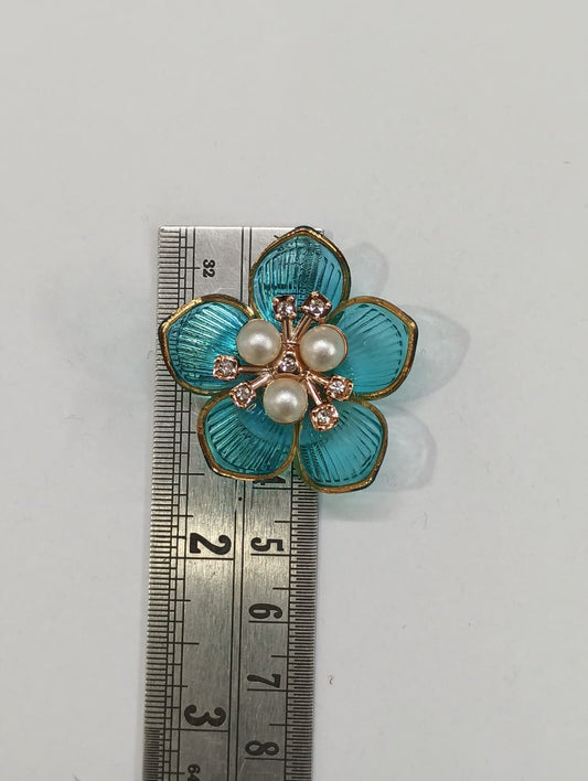 turquoise blue Artificial Flower - 10 pieces , Shade - 16
