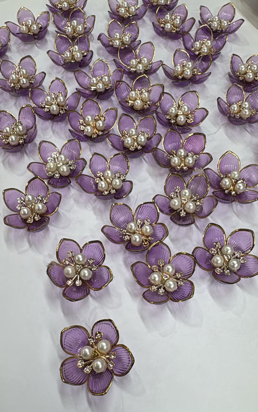 Purple Artificial Flower - 10 pieces , Shade - 17