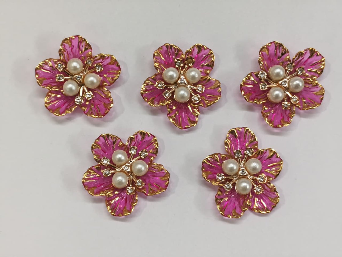 Dark Pink Artificial Flower - 10 pieces , Shade - 18