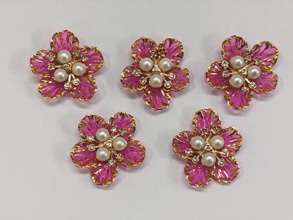 Dark Pink Artificial Flower - 10 pieces , Shade - 18