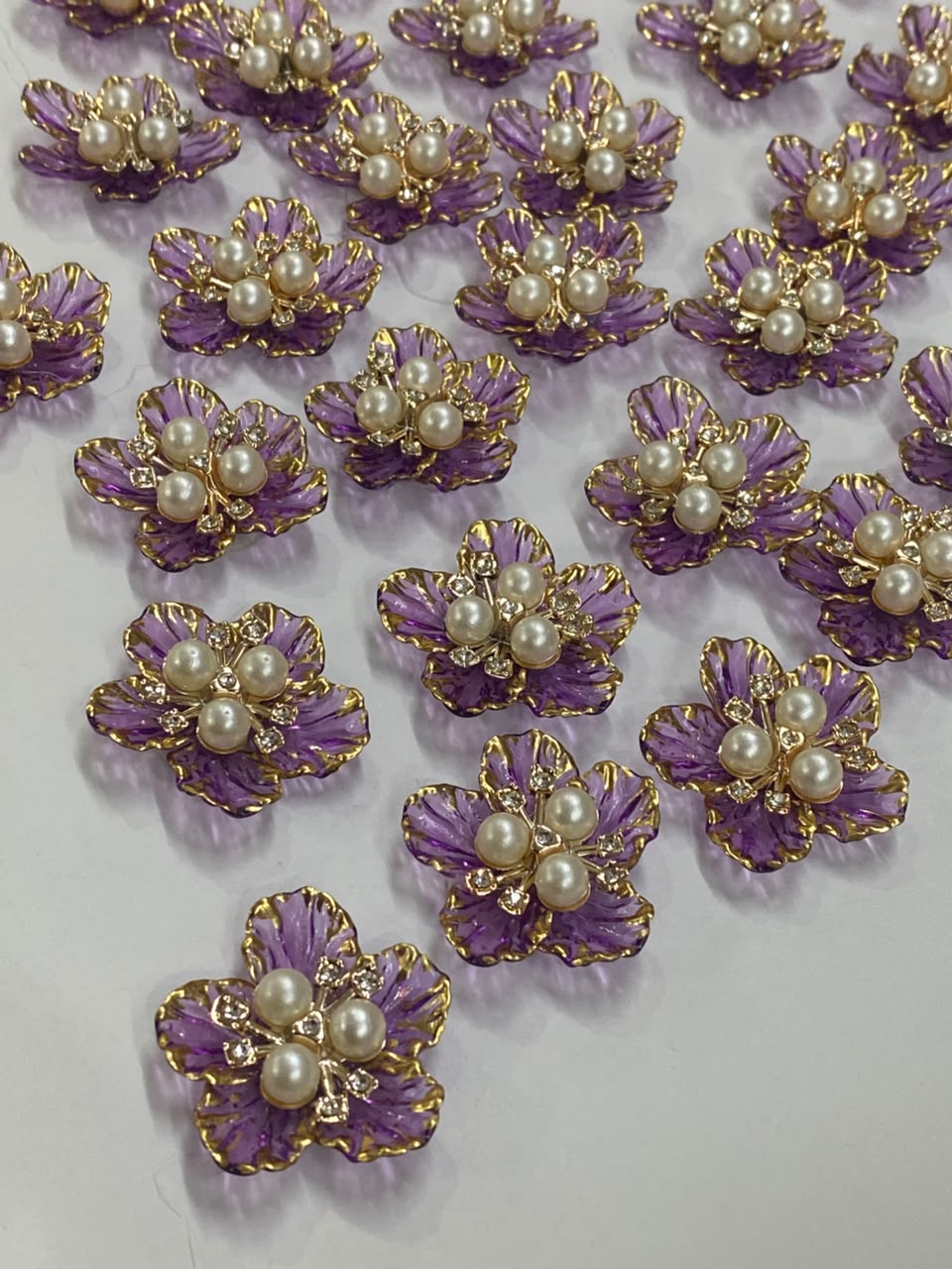 Purple Artificial Flower - 10 pieces , Shade - 19