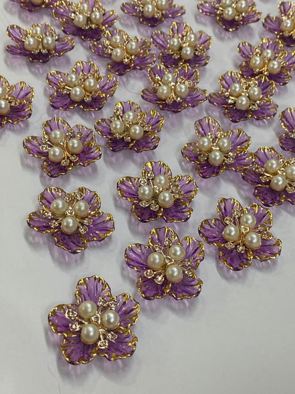 Purple Artificial Flower - 10 pieces , Shade - 19
