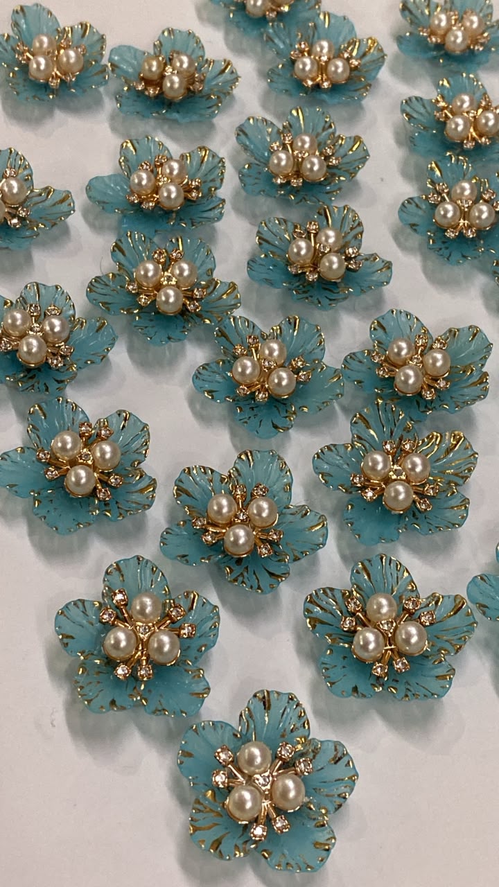 Light blue Artificial Flower - 10 pieces , Shade - 21