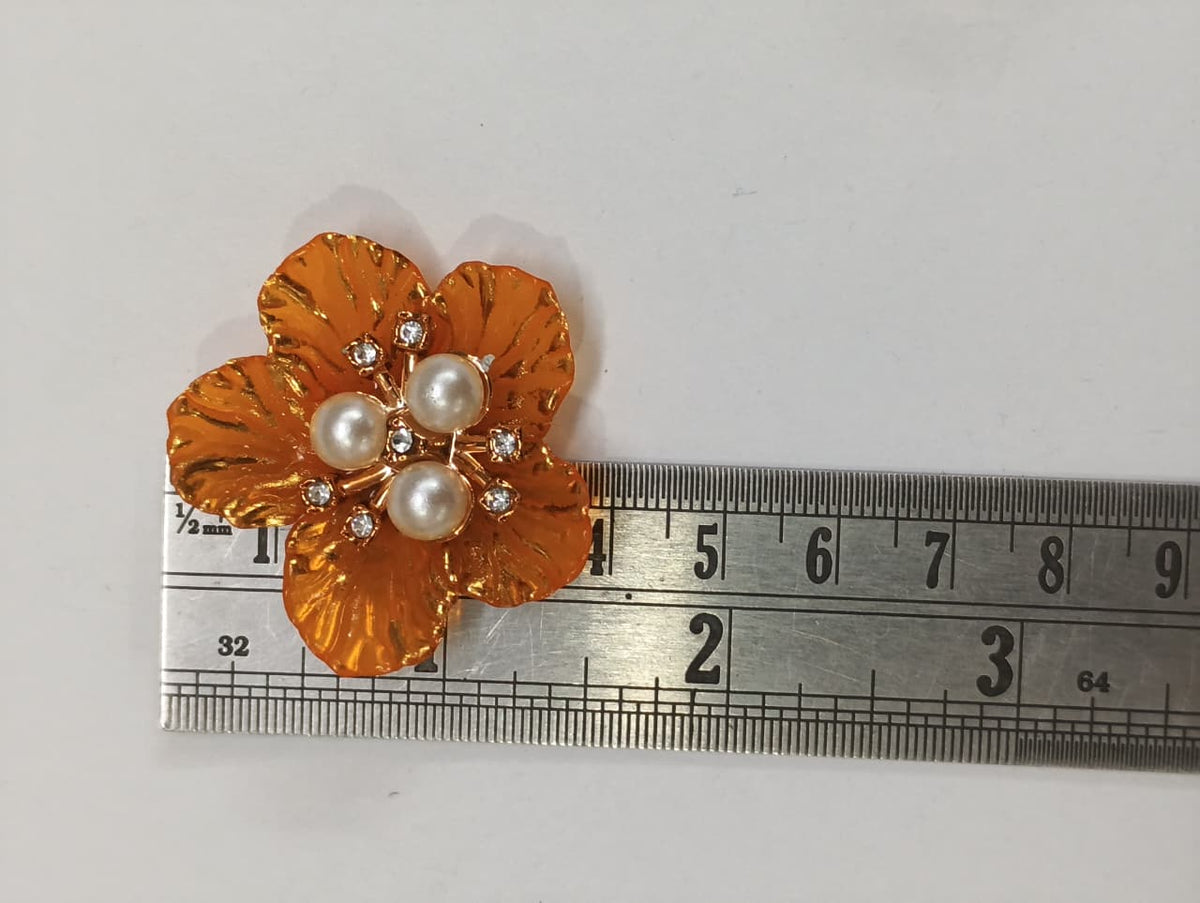 Orange Artificial Flower - 10 pieces , Shade - 22