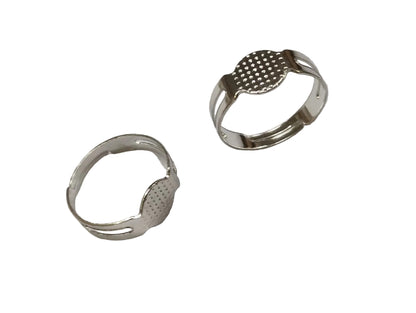 Ring Base Adjustable - Silver - 50 pieces