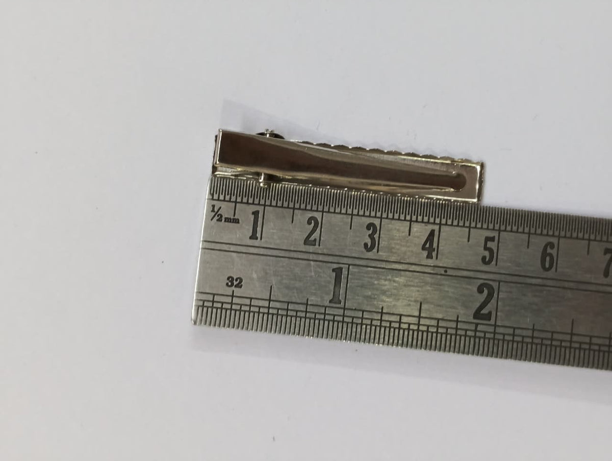Hair Clip Base – Silver -100 pcs