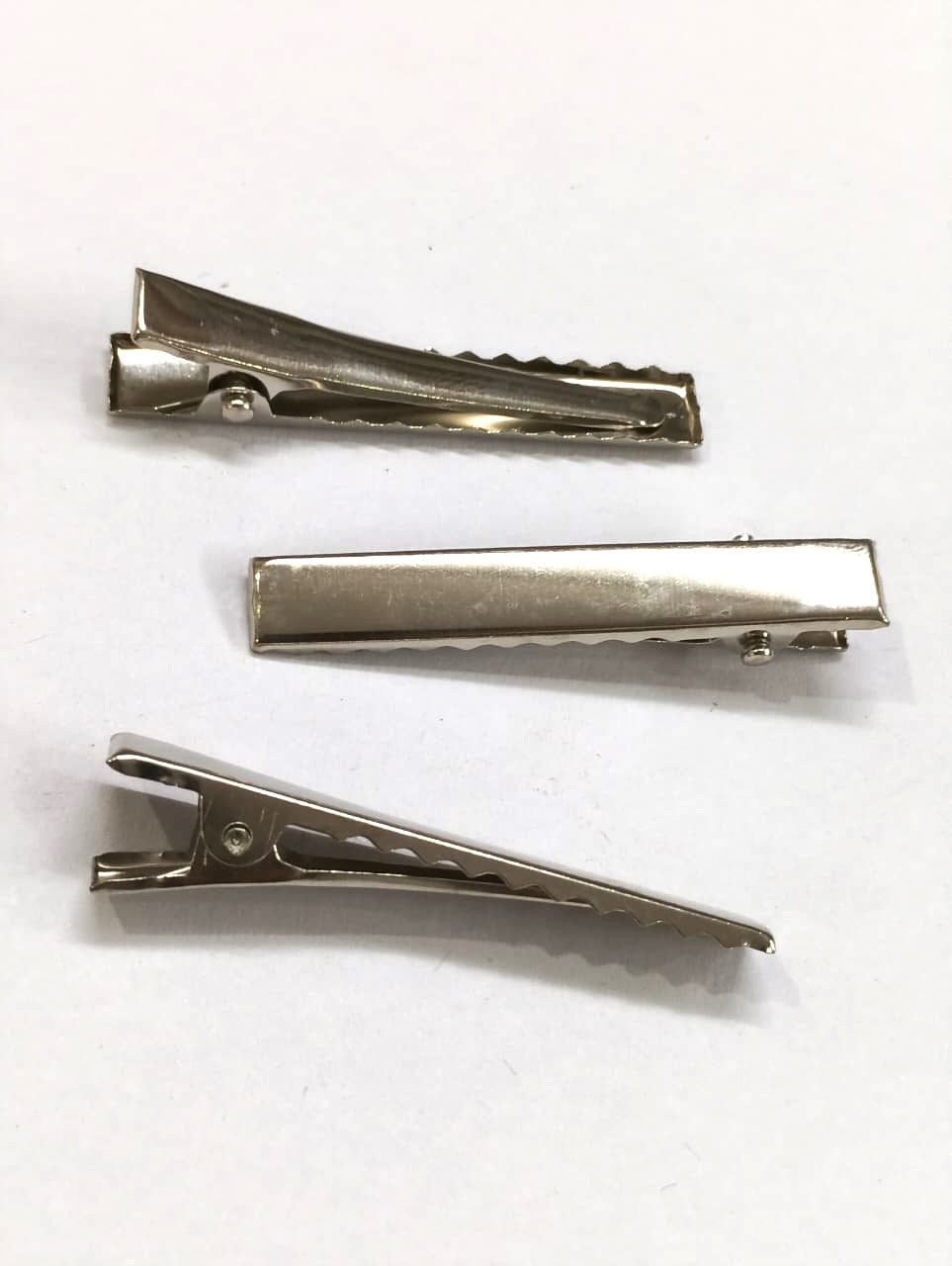 Hair Clip Base – Silver -100 pcs