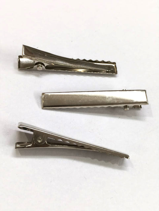 Hair Clip Base – Silver -100 pcs