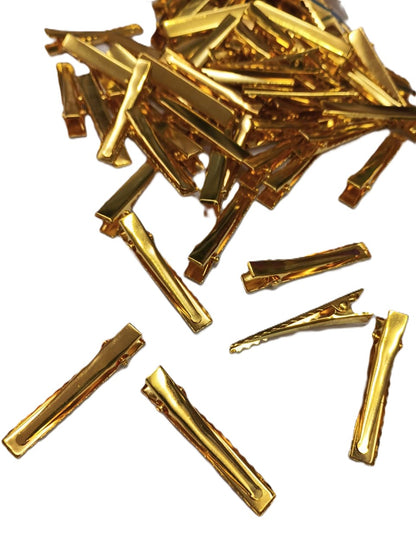 Hair Clip Base – Gold - 100 pcs