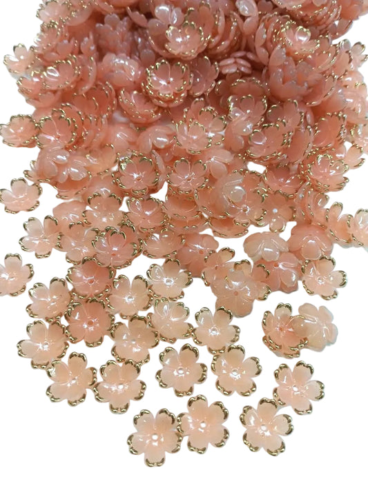Artificial Flower Beads - Orange - 50 gm