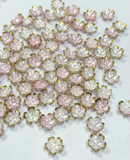 Artificial Flower Beads - Pearly Pink - 50 gm