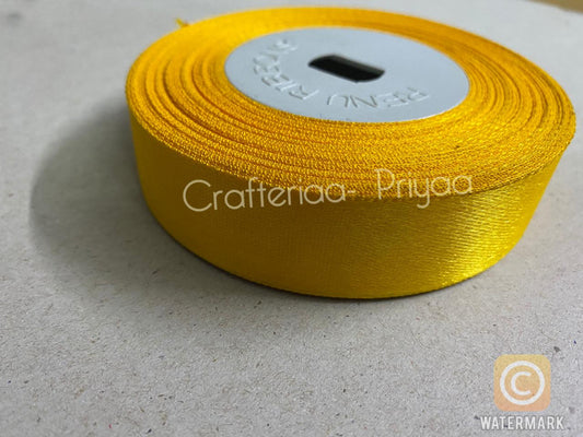 Satin Ribbon – 1 Inch – 18 Meters – Dark Yellow