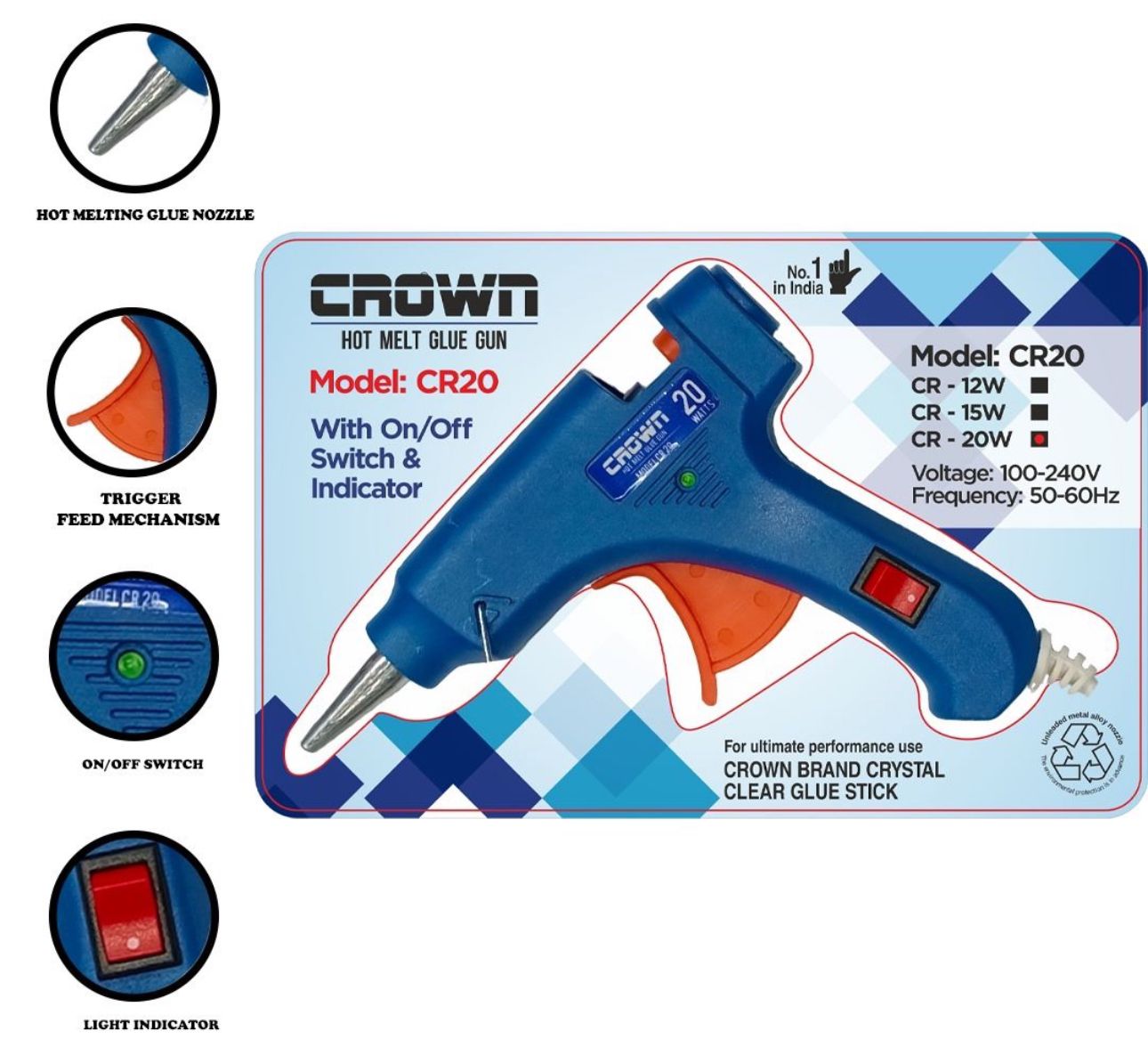 Mini Glue Gun -20 W- 1 Piece