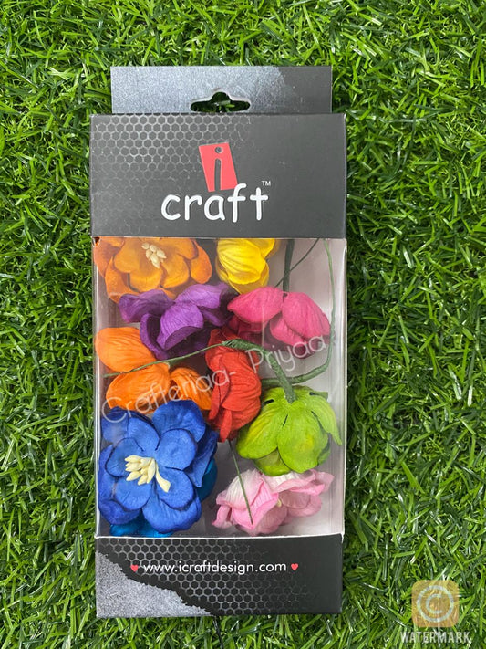 Mulberry Poppy Flowers- 10 pieces- Multicolor Theme