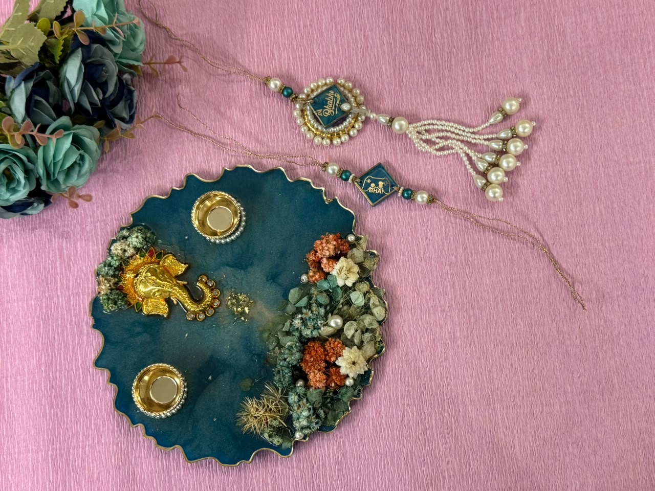 Resin Rakhi Set + Resin Thali Design - 45