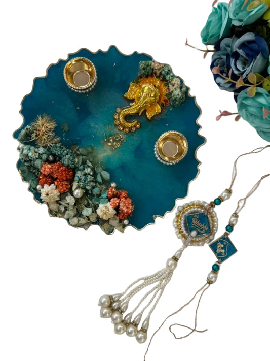 Resin Rakhi Set + Resin Thali Design - 45