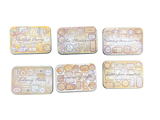Vintage Stickers Tin Box Combo – 6 boxes