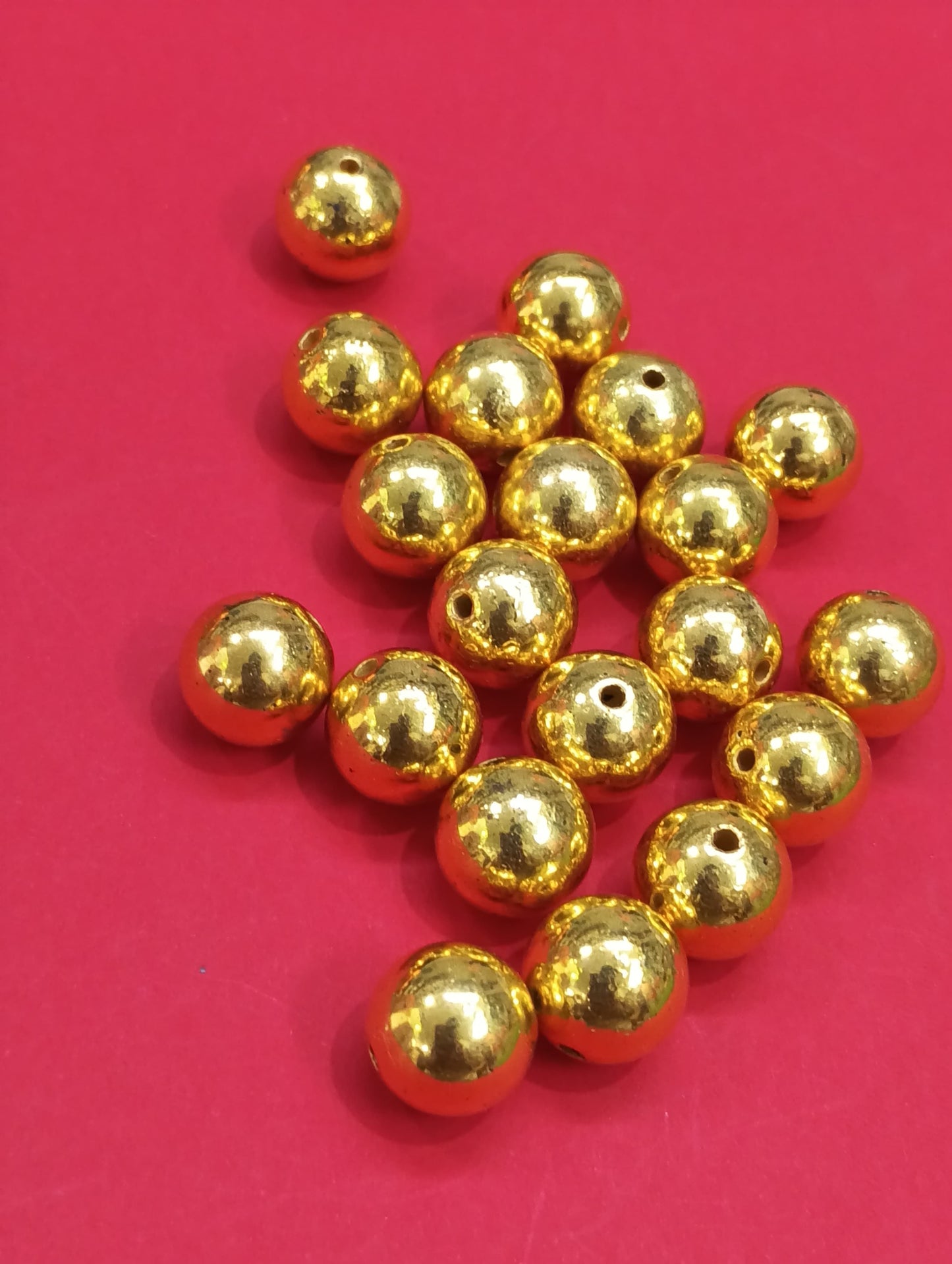 Golden Beads - 500 gm - 10  mm