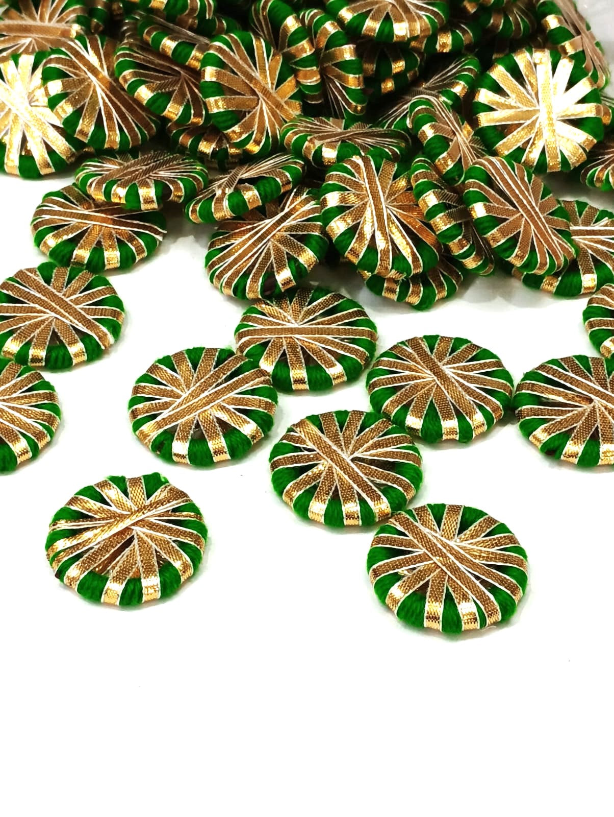 Gotta Patti Ring - Green - 100 pieces