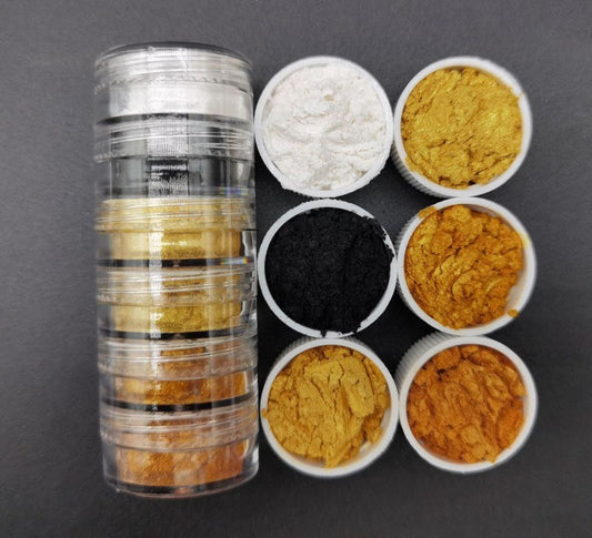 Mica Pigment Set - 5, Golden theme