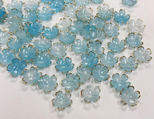 Flower Beads - 50 gm Blue
