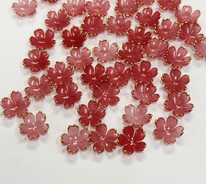 Flower Beads - 50 gm- Red