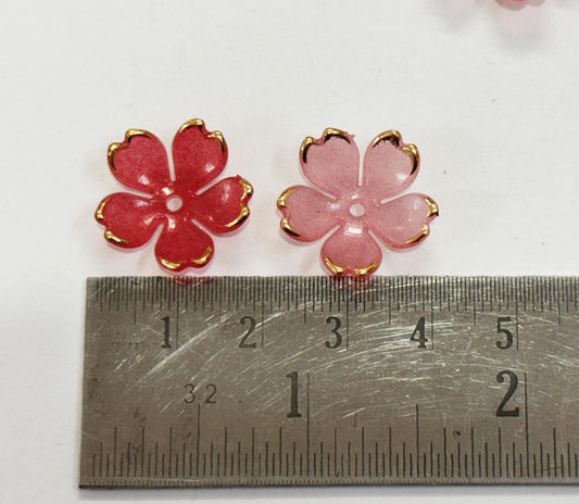 Flower Beads - 50 gm- Red