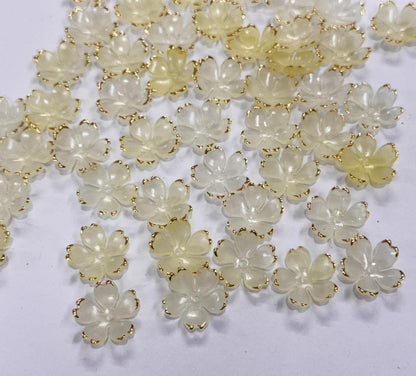 Flower Beads - 50 gm - Yellow