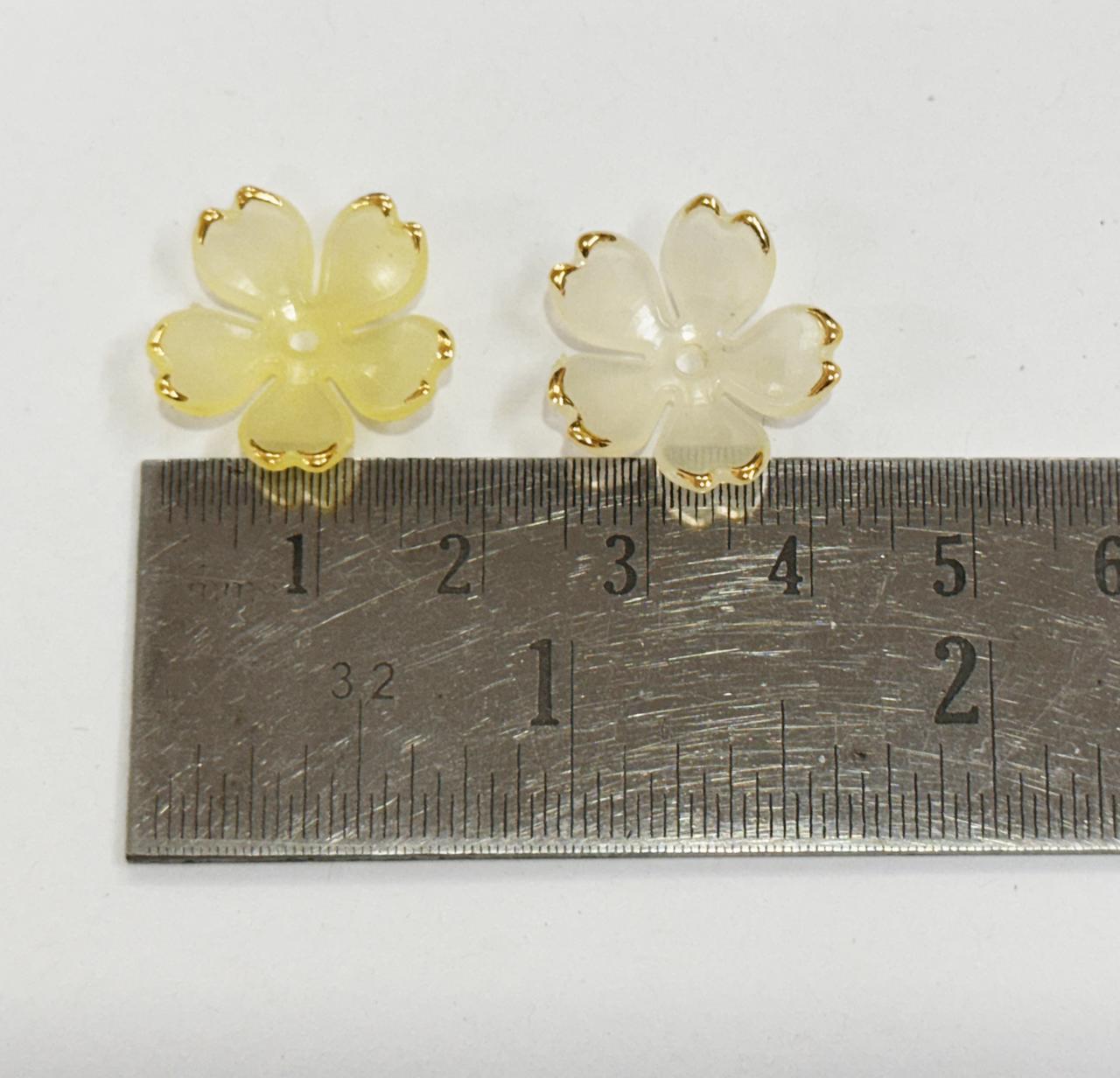 Flower Beads - 50 gm - Yellow