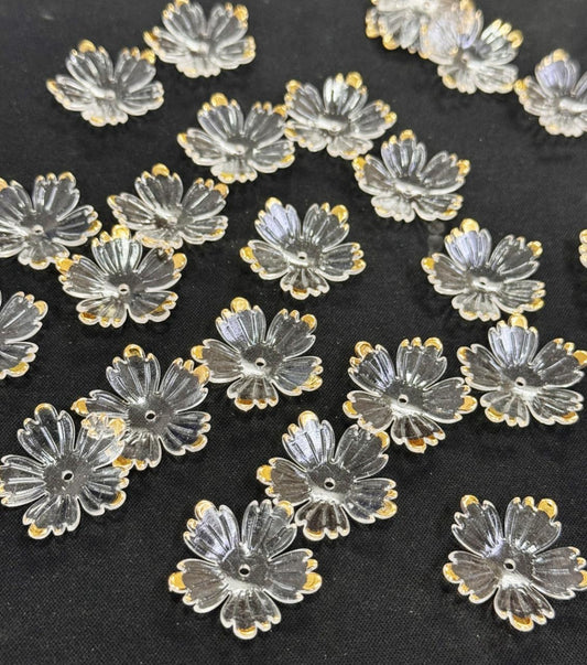 Flower Beads - 50 gm - Transparent